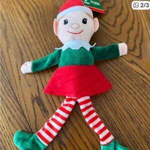 Personalized- ELF Holiday Plush Toy - Red and Green - Girl Elf